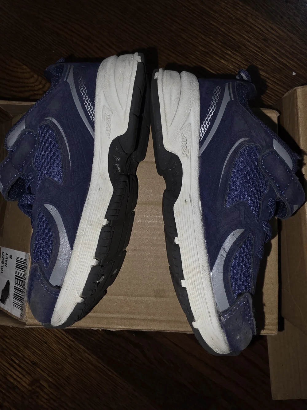 Kids Athletic Sneakers - Navy and Silver
